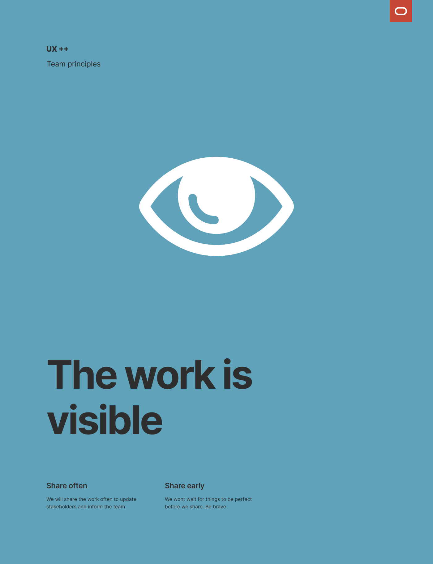 The work is visible