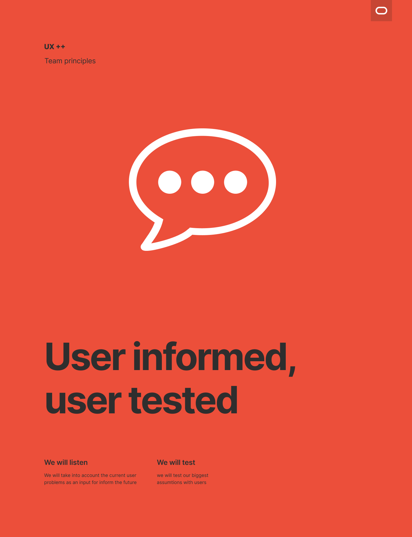 User informed, user tested